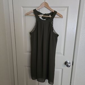 Iz Byer Green Halter Sheath Dress